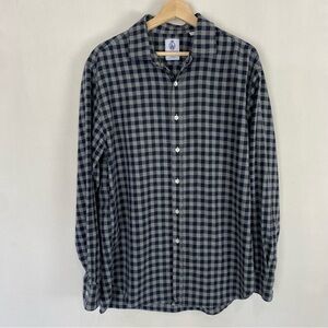 J Crew Cordings Men's Blue Checkered 100% Cotton Button Down Shirt Size X-Large
